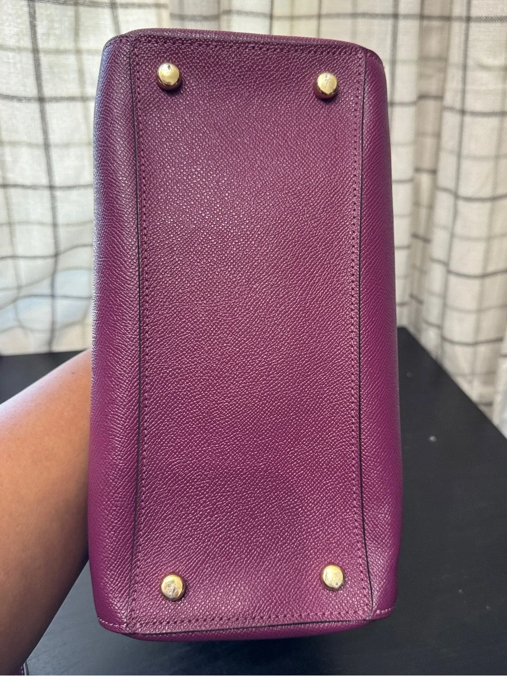 Coach Rowan Leather Satchel Black Cherrry